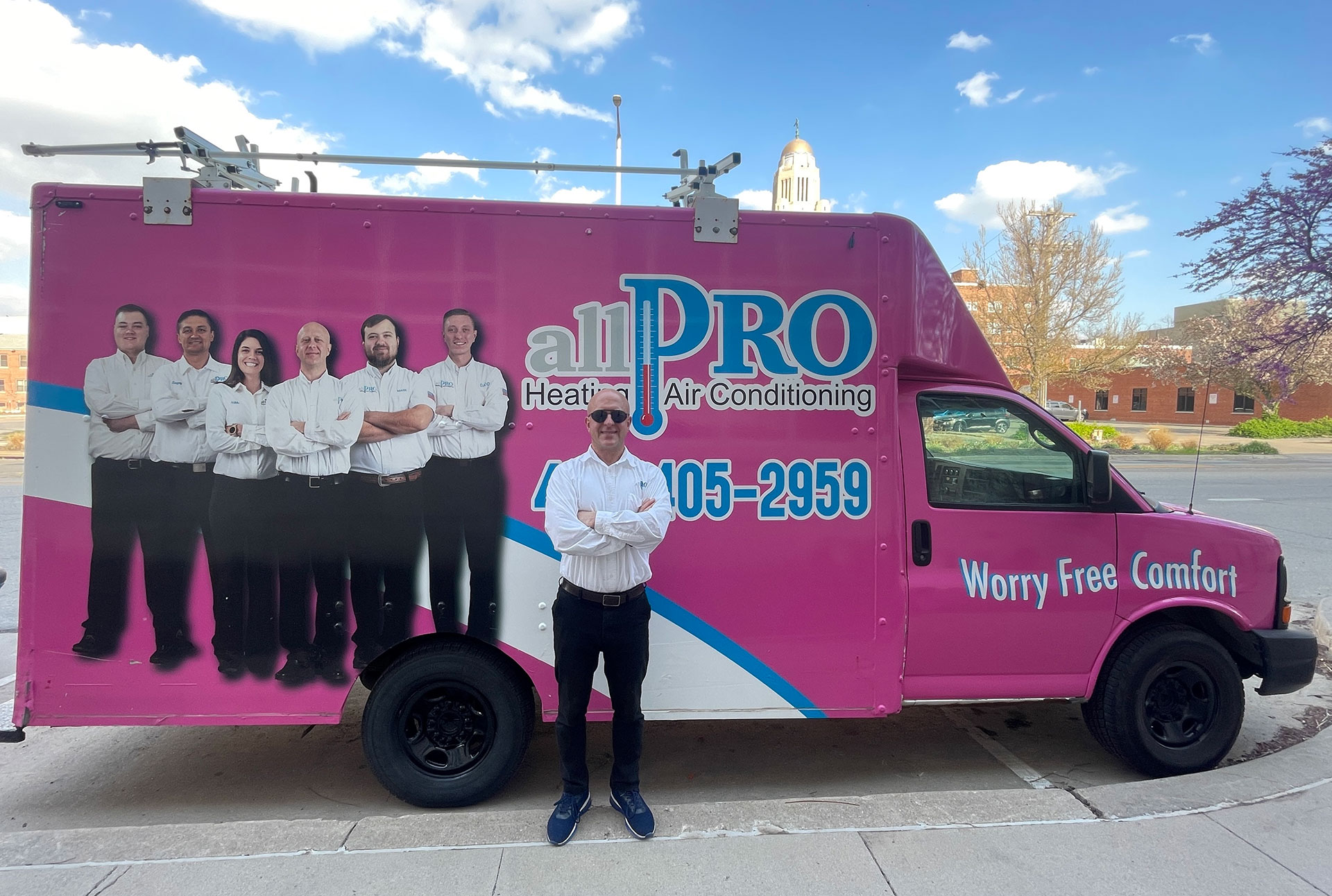 All Pro Heating & Air service truck — a real JPWeb customer in Lincoln, NE